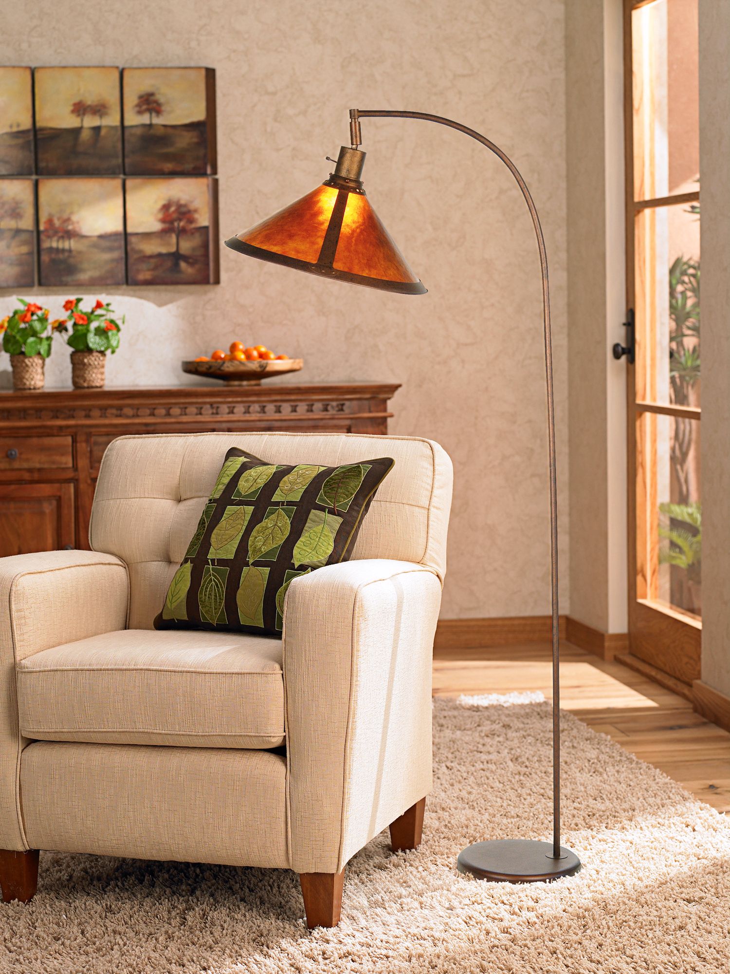 An arched floor lamp is the perfect reading lamp. Lamps Plus