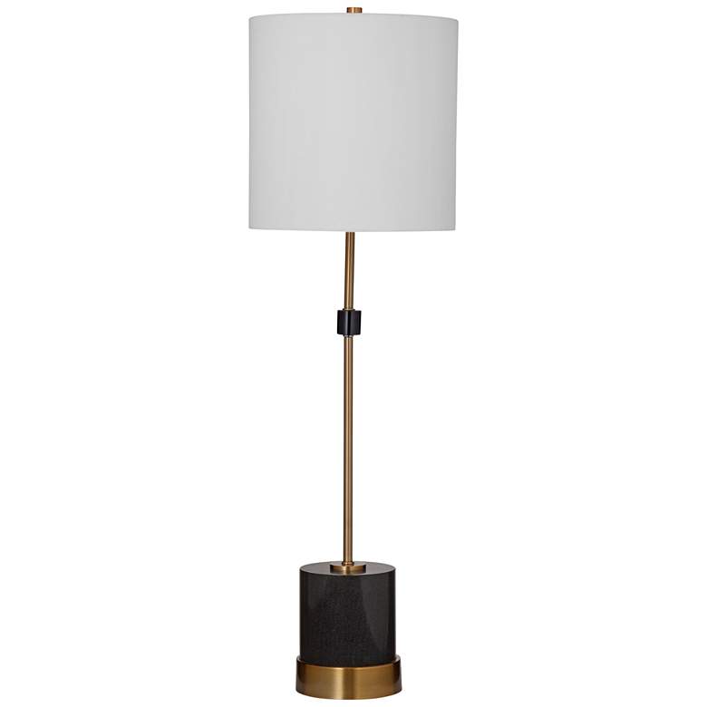 Image 2 Ogden Black Marble and Brass Metal Rod Table Lamp