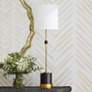 Ogden Black Marble and Brass Metal Rod Table Lamp