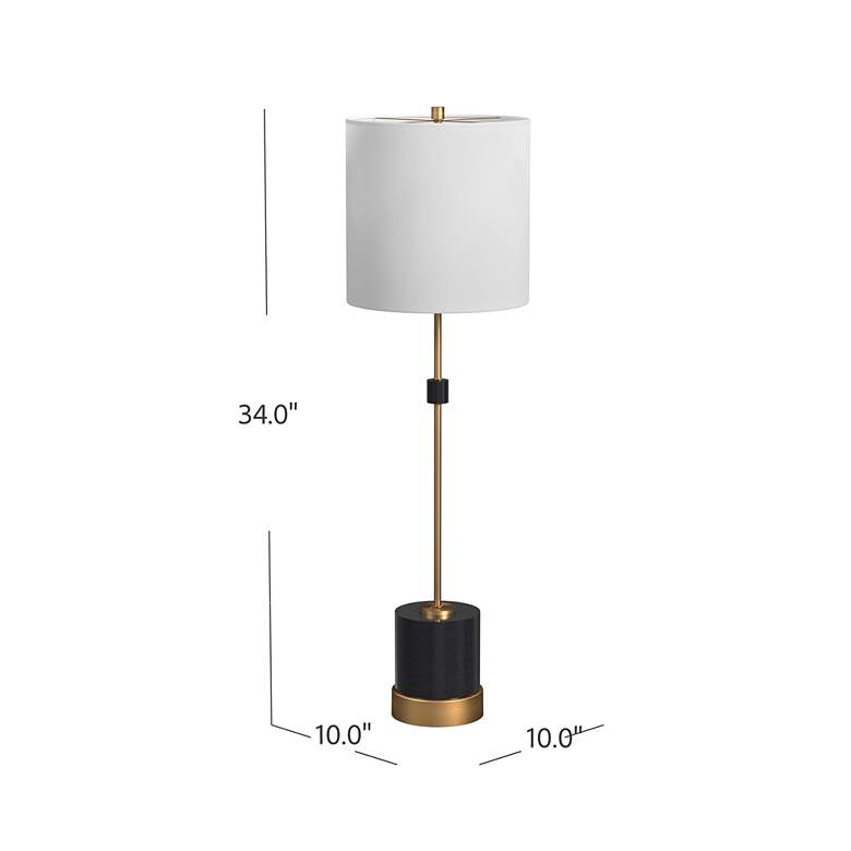 Image 7 Ogden Black Marble and Brass Metal Rod Table Lamp more views