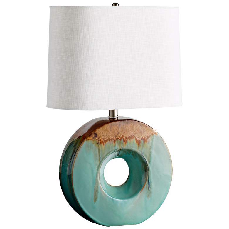 Image 1 Oh O-Shape Blue and Brown Table Lamp