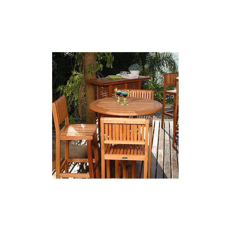 Image 1 Ohara 4-Piece Eucalyptus Wood Outdoor Bar Set