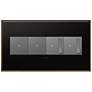 Oil-Rubbed Bronze 4-Gang Wall Plate w/ 2 Switches and 2 Dimmers