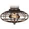 Oil Rubbed Bronze Industrial Cage 3-60 Watt Ceiling Fan Light Kit