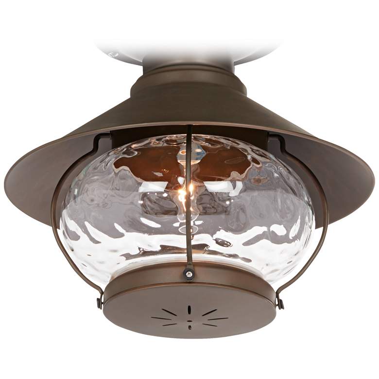 Image 2 Oil-Rubbed Bronze Lantern Wet-Rated LED Fan Light Kit more views