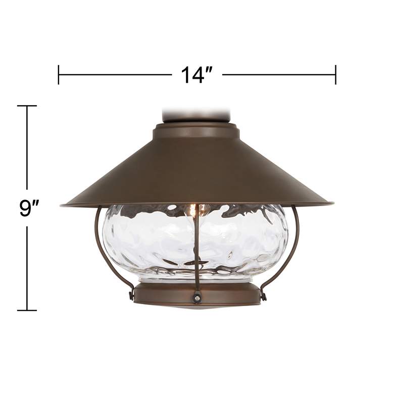 Image 3 Oil-Rubbed Bronze Lantern Wet-Rated LED Fan Light Kit more views