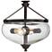 Oil-Rubbed Bronze Seedy Glass Bowl Ceiling Fan LED Light Kit