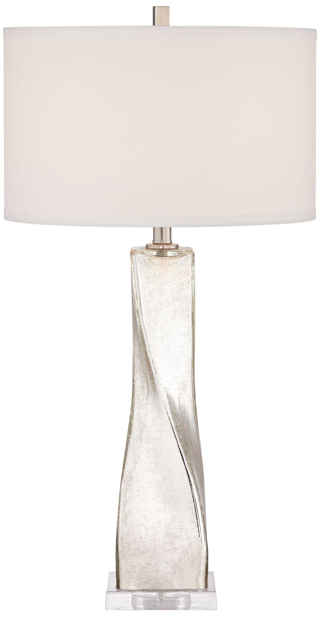 oirin silver twist crackle mercury glass table lamp