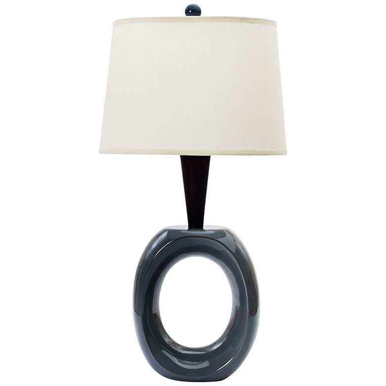 Image 1 Okran Transparent Charcoal Gray Ceramic Table Lamp