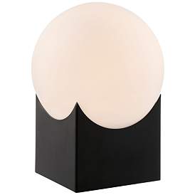 Image2 of Oksena 11" High Black and Frosted Orb Accent Table Lamp