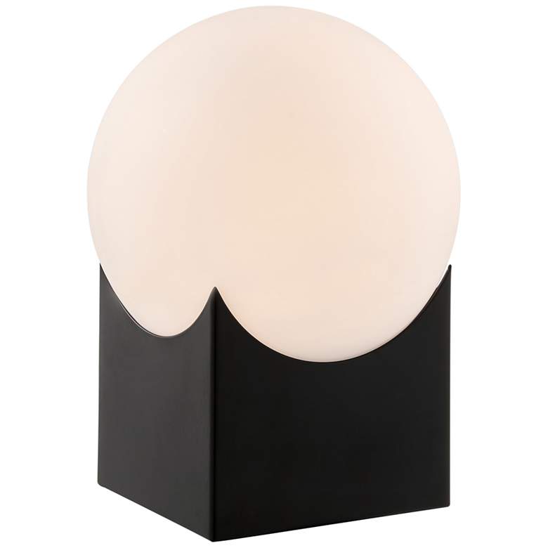 Image 2 Oksena 11 inch High Black and Frosted Orb Accent Table Lamp