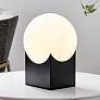 Oksena 11" High Black and Frosted Orb Accent Table Lamp