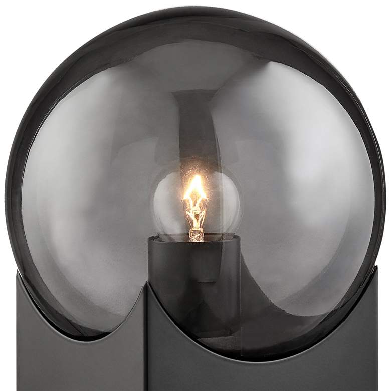 Image 3 Oksena 11" High Black and Smoke Glass Orb Modern Accent Table Lamp more views