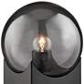 Oksena 11" High Black and Smoke Glass Orb Modern Accent Table Lamp