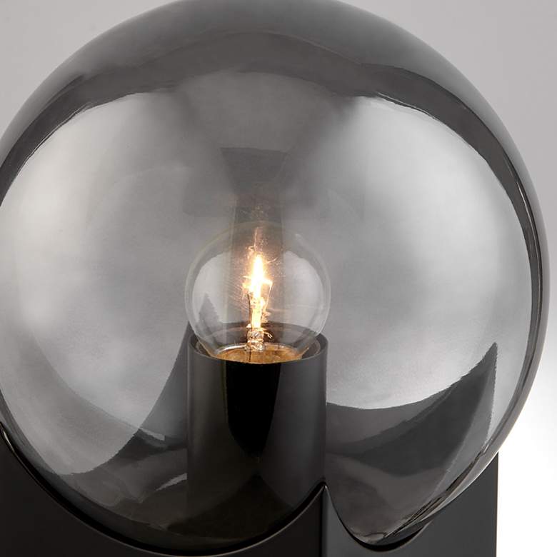 Image 5 Oksena 11" High Black and Smoke Glass Orb Modern Accent Table Lamp more views