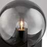 Oksena 11" High Black and Smoke Glass Orb Modern Accent Table Lamp