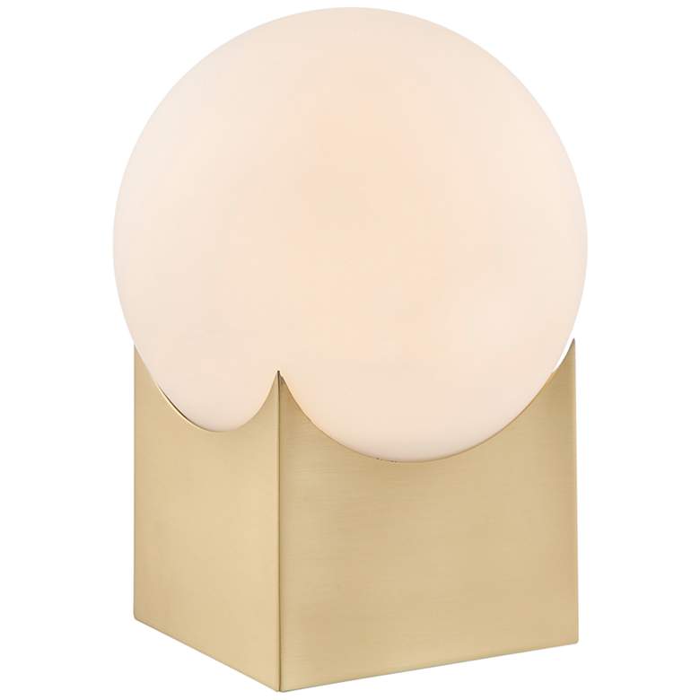 Image 2 Oksena 11" High Gold and Frosted White Glass Orb Accent Table Lamp