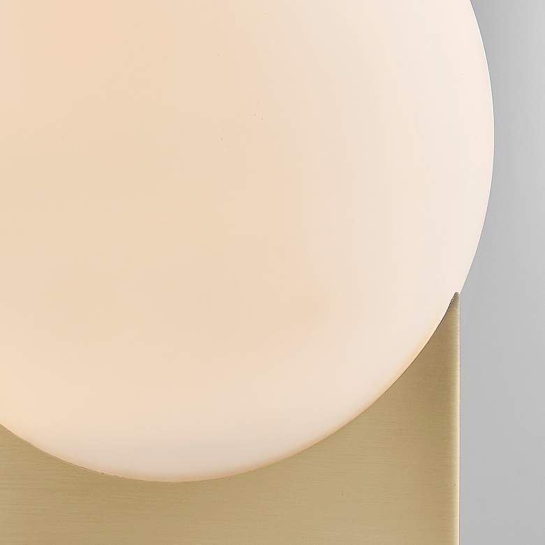 Image 5 Oksena 11 inch High Gold and Frosted White Glass Orb Accent Table Lamp more views