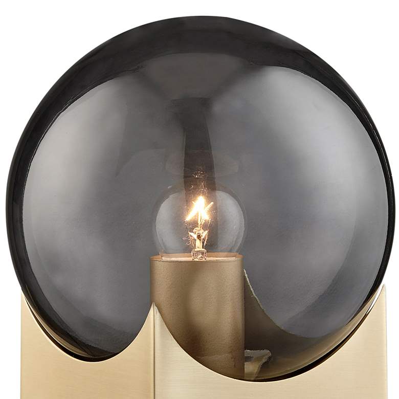 Image 3 Oksena 11" High Gold and Smoke Glass Orb Modern Accent Table Lamp more views