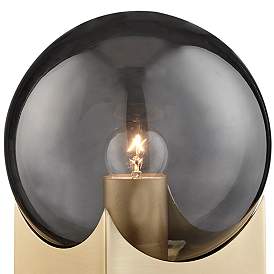 Image3 of Oksena 11" High Gold and Smoke Glass Orb Modern Accent Table Lamp more views