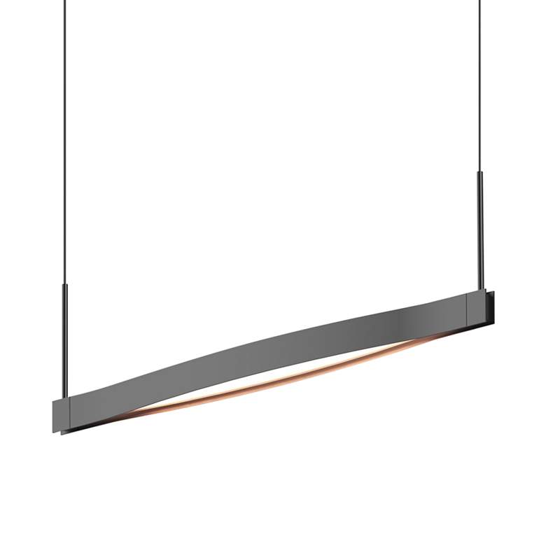 Image 2 Ola 28 inch Wide Black Linear LED Kitchen Island Light Pendant