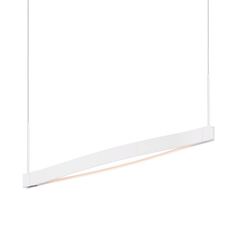 Image 2 Ola 28" Wide White Linear LED Kitchen Island Light Pendant