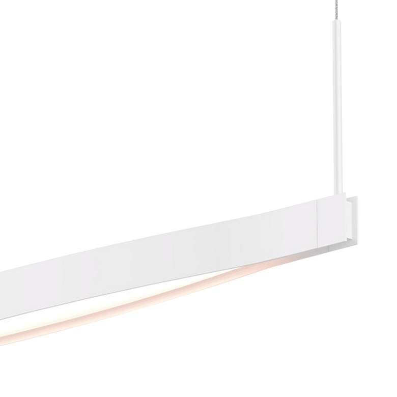 Image 3 Ola 28 inch Wide White Linear LED Kitchen Island Light Pendant more views