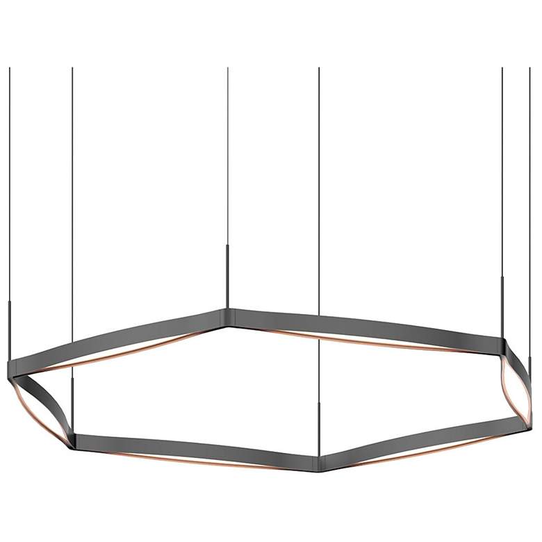 Image 1 Ola 55" Wide 6-Light Satin Black LED Pendant