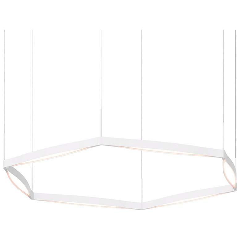 Image 1 Ola 55" Wide 6-Light Satin White LED Pendant