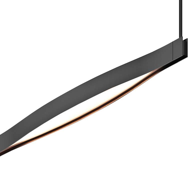 Image 3 Ola 55 inch Wide Satin Black LED Kitchen Island Light Pendant more views