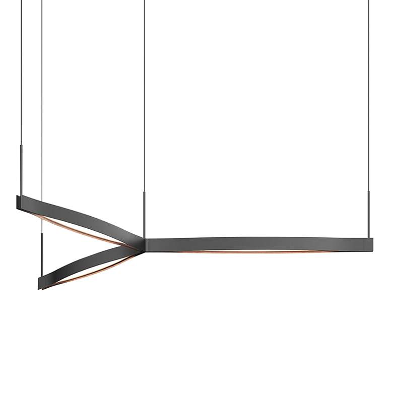 Image 2 Ola™ 55" Wide Satin Black LED Kitchen Island Light Pendant