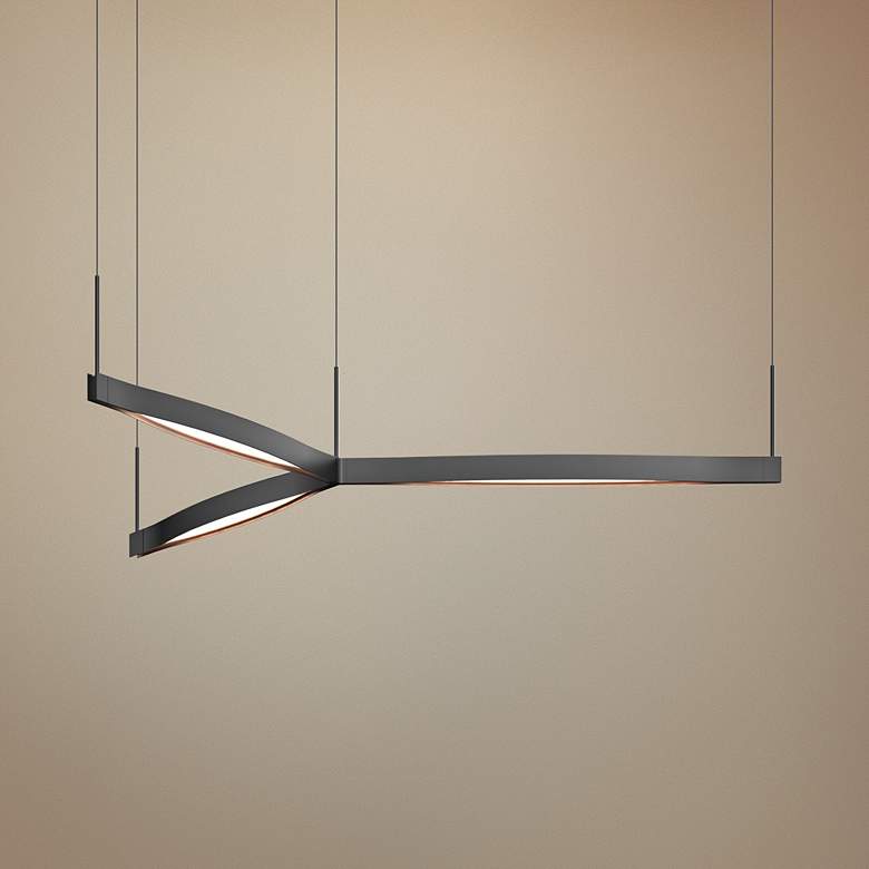 Image 1 Ola™ 55" Wide Satin Black LED Kitchen Island Light Pendant