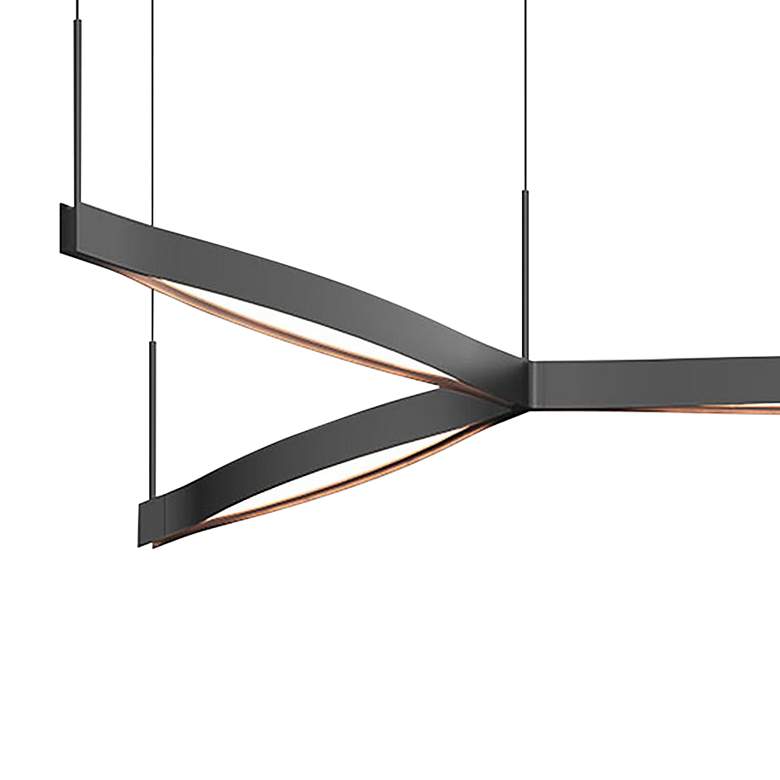 Image 3 Ola™ 55" Wide Satin Black LED Kitchen Island Light Pendant more views