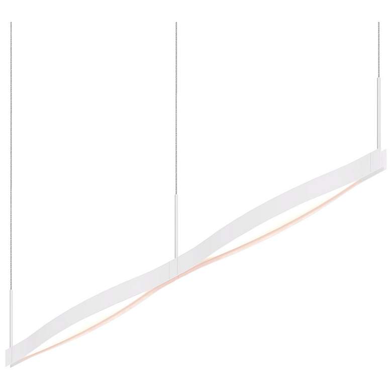 Image 1 Ola 55" Wide Satin White Double Linear Remote Driver LED Pendant