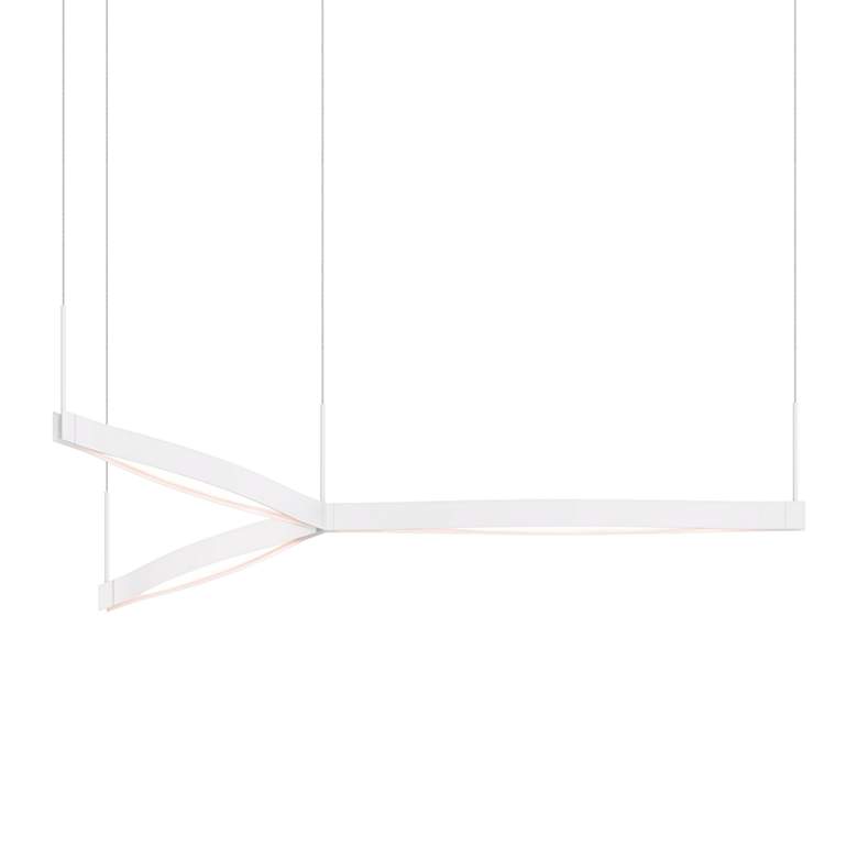 Image 2 Ola&#8482; 55 inch Wide Satin White LED Kitchen Island Light Pendant