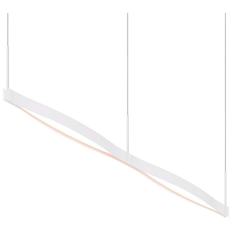 Image 2 Ola 55" Wide Satin White LED Kitchen Island Light Pendant