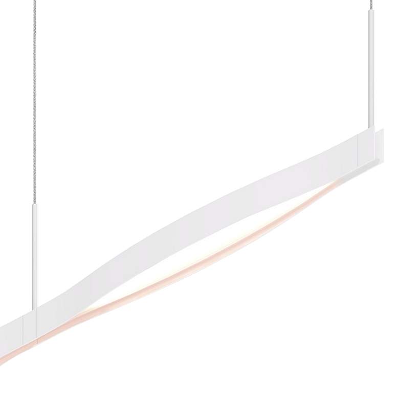 Image 3 Ola 55 inch Wide Satin White LED Kitchen Island Light Pendant more views