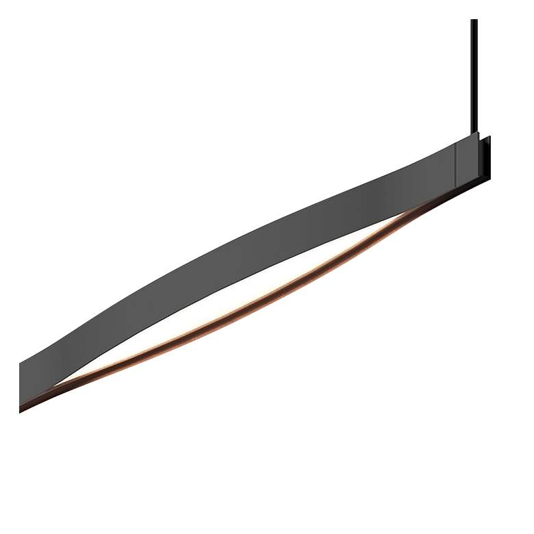 Image 3 Ola 82" Wide Satin Black LED Kitchen Island Light Pendant more views