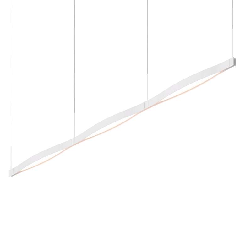 Image 2 Ola 82" Wide Satin White LED Kitchen Island Light Pendant