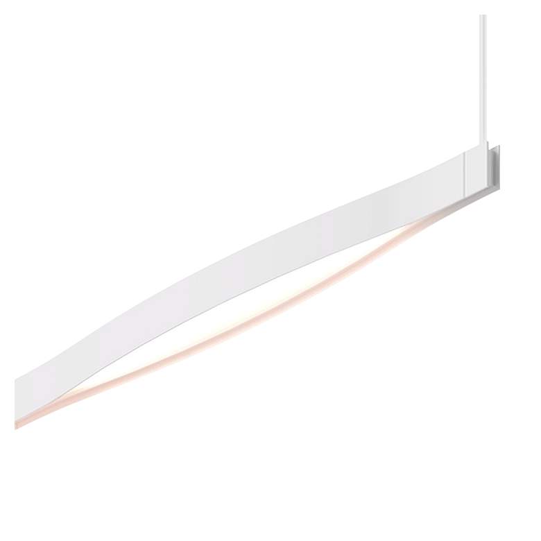 Image 3 Ola 82" Wide Satin White LED Kitchen Island Light Pendant more views