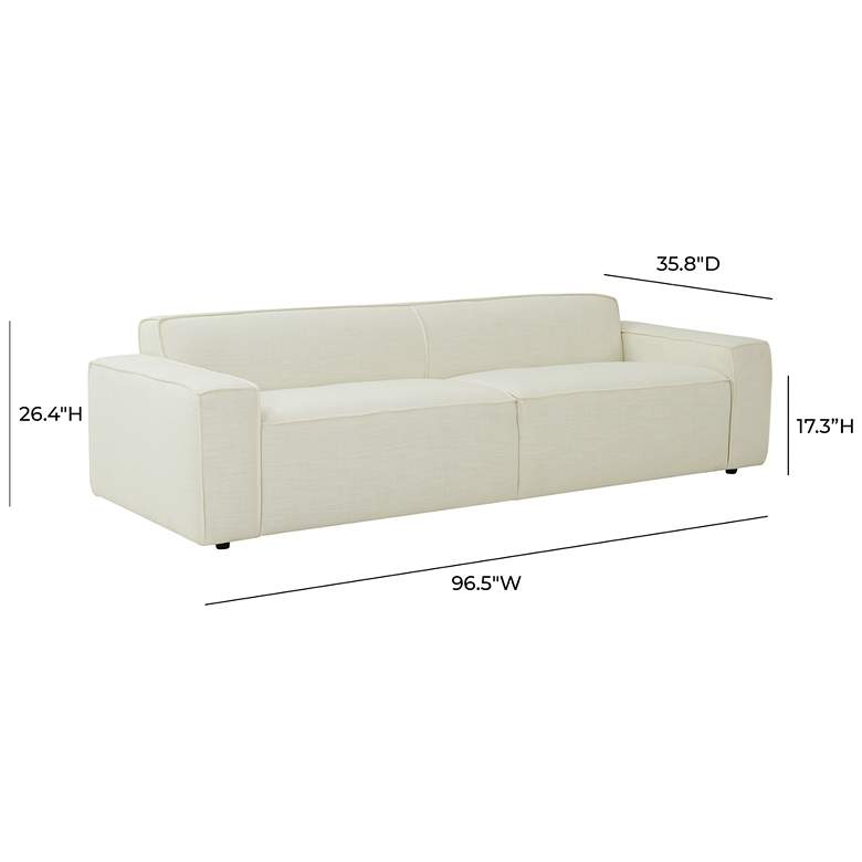 Image 6 Olafur 96 1/2 inch Wide Cream Linen 2-Seater Sofa more views
