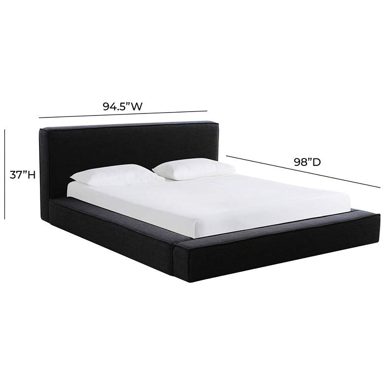 Image 7 Olafur Black Linen King Bed more views