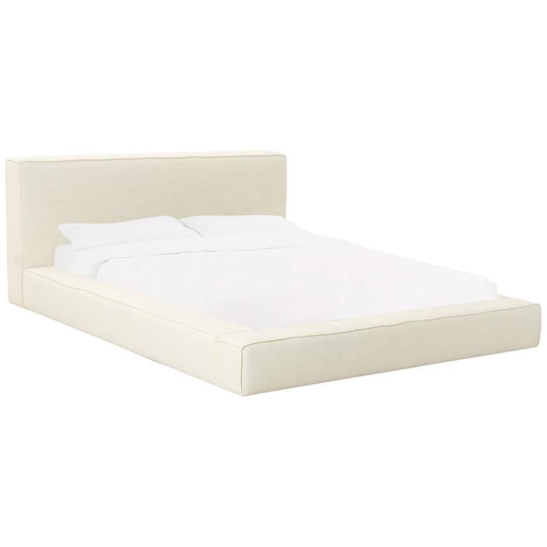 Image 1 Olafur Cream Linen Queen Bed