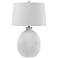 Olbia Milky White S-Wave Ceramic Pot Table Lamp