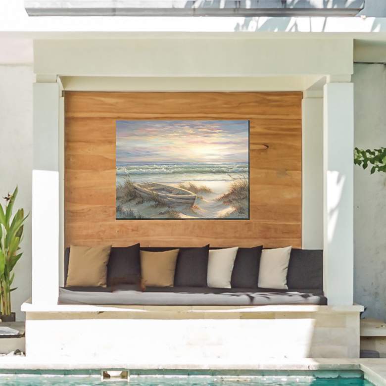 Image 3 Old Dinghy 40" Wide Rectangular Outdoor Canvas Wall Art more views