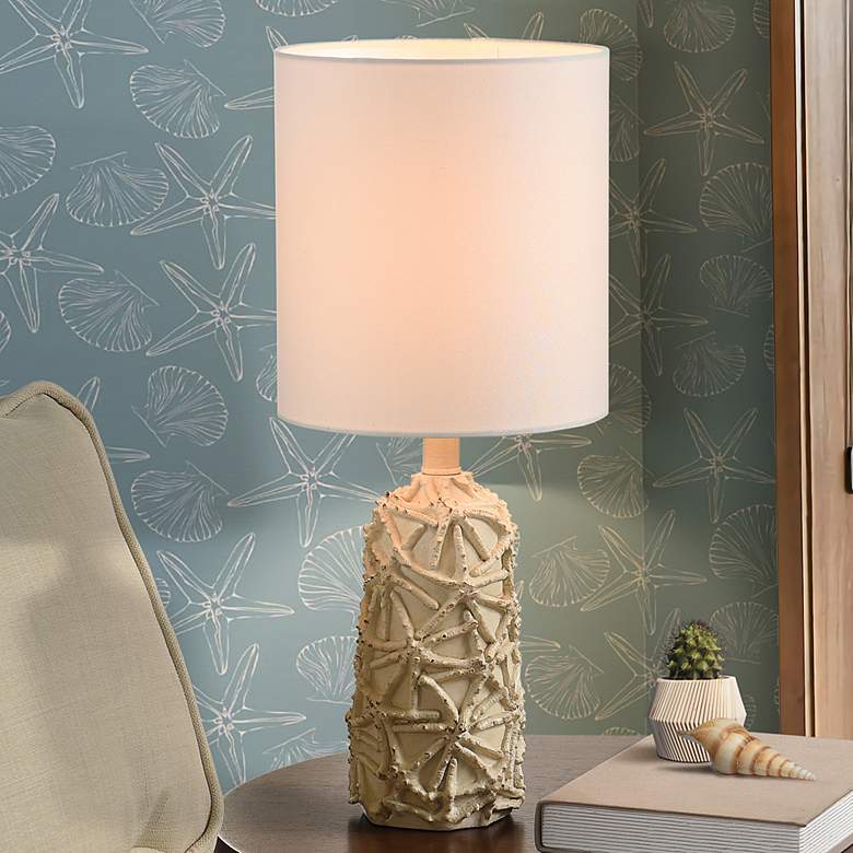 Image 1 Old Distressed White Accent Table Lamp
