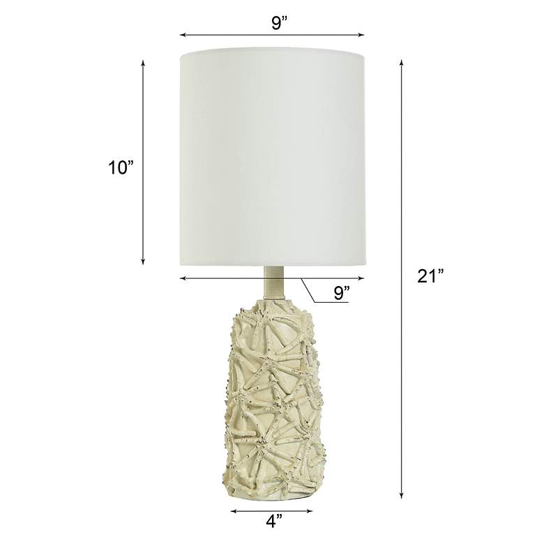 Image 6 Old Distressed White Accent Table Lamp more views