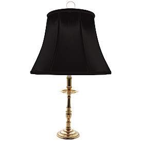 Image1 of Old Dominion Brass Black Shade Candlestick Table Lamp