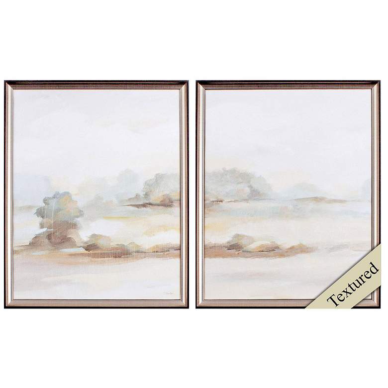 Image 1 Old Farm Landscape 17"W x 21"H Non-Glass Framed Art Set of 2