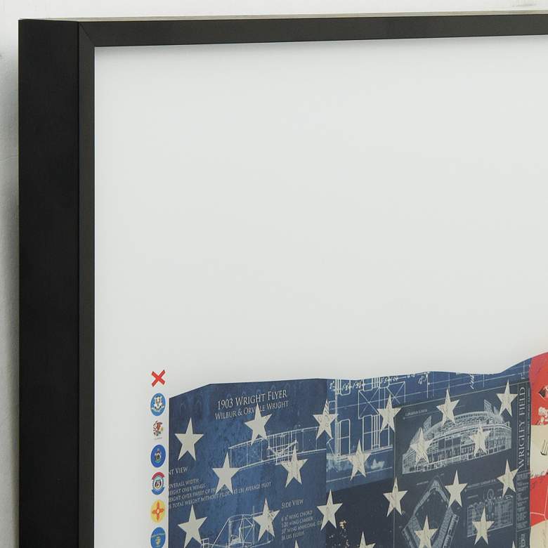 Image 3 Old Glory 24" Square Framed Printed Art Glass Wall Art more views